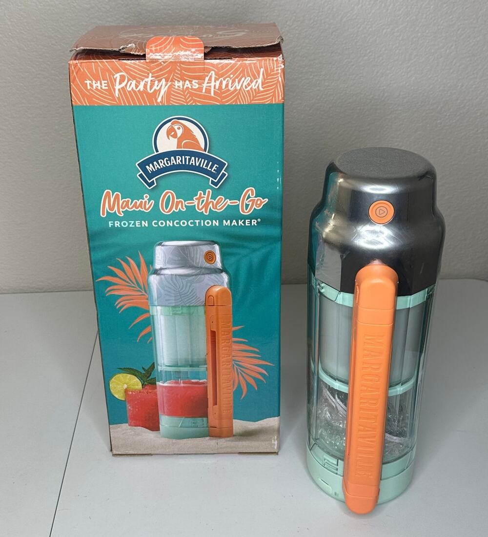 Margaritaville Maui On The Go Frozen Concoction Maker Blender Green Orange NIB